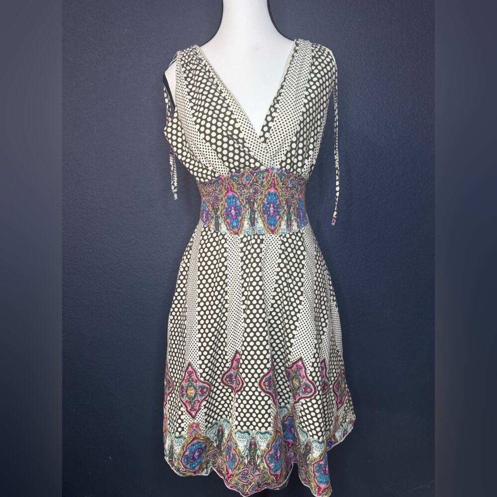 Striking Boho Polka Dot Dress | Size 8
